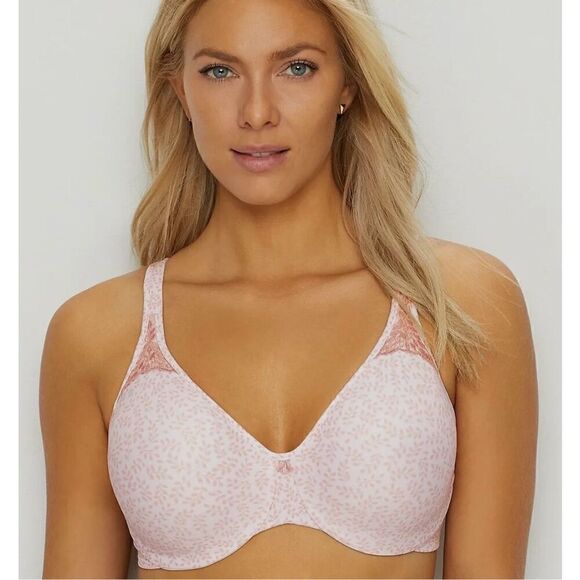 BALI Pink Leaf Print Passion for Comfort Minimizer Bra NWT Soft Cup Size 40DDD - Picture 1 of 5
